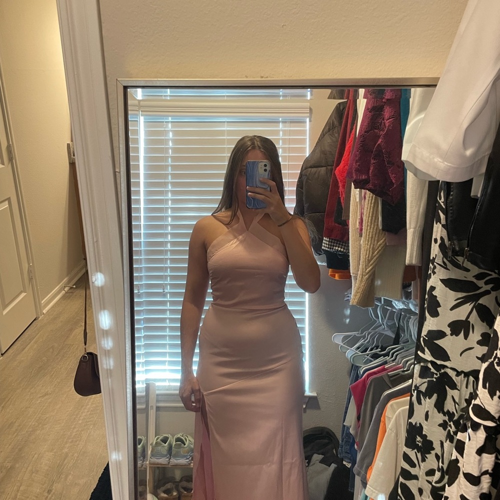 Blush Halter Tie Dress